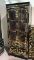 ASIAN BLACK LACQUER PEAL ARMOIRE