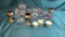 VINTAGE HAND PAINTED & GOLD GILDED GLASSWARE