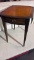 VINTAGE LEATHER TOPPED - DROP SIDE END TABLE