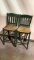 WOOD AND WICKER BARSTOOLS