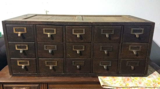 ANTIQUE LIBRARY CARD CATALOG