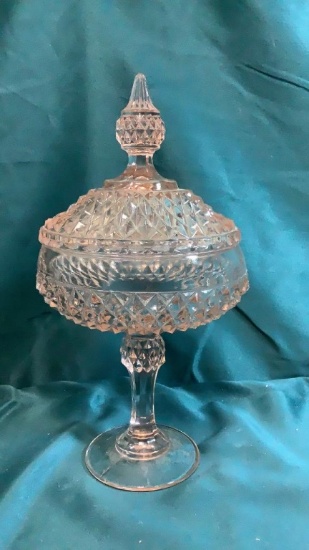 PINK DEPRESSION GLASS CANDY DISH