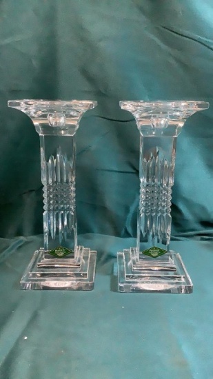 SHANNON LEAD CRYSTAL CANDLE PEDESTALS