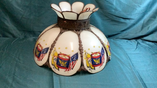 VINTAGE HANGING DRUM AND FLAG LAMP