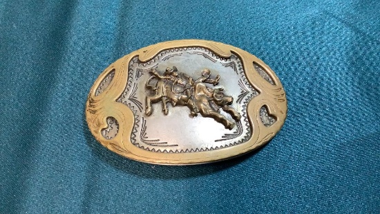 GERMAN SILVER BULL BUCKLE