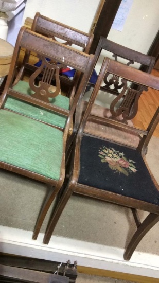 4 FRENCH HARP BACK CHAIRS