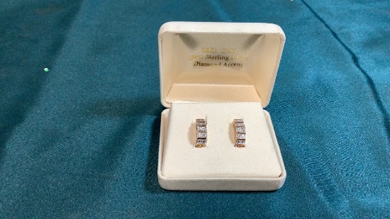18 KT GOLD OVER STERLING SILVER EARINGS