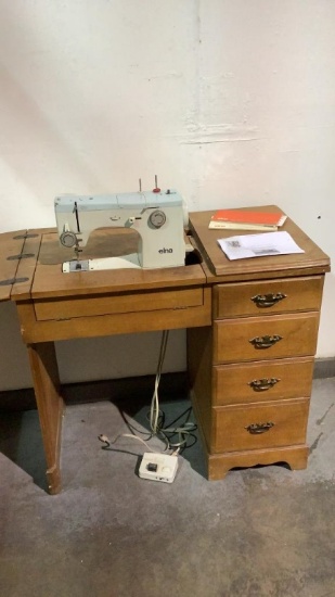 ELNA SEWING MACHINE IN CABINET