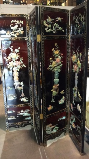 BLACK LAQUER ASIAN ROOM DIVIDER