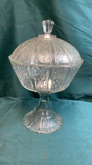 OVERSIZED DEPRESSION GLASS CANDY DISH