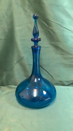 OVERSIZED BLUE GLASS PERFUME BOTTLE