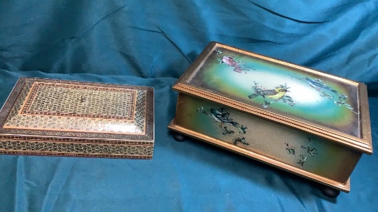 ORNATE ASIAN JEWELRY BOXES.