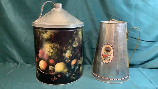 DECORATIVE GALVANIZED METAL CANS
