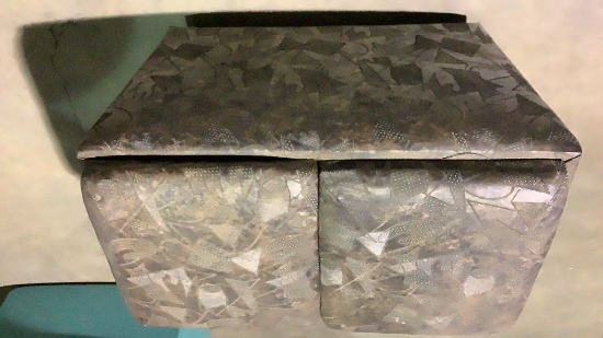 PATCHWORK LEATHER STORAGE OTTOMAN