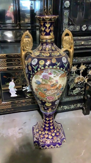 SATSUMA COBALT BLUE VASE