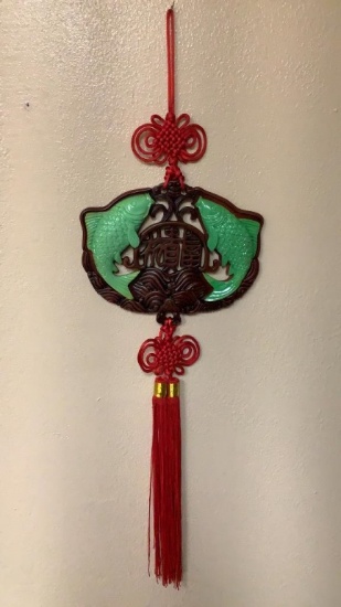 ASIAN LUCKY KNOT ROSEWOOD AND JADE-KOI
