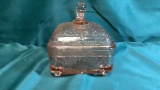 PINK DEPRESSION GLASS SQUARE CANDY DISH