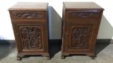 VINTAGE HEAVILY CARVED ASIAN CABINETS