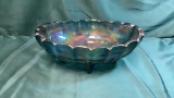 CARNIVAL GLASS FOOTED BOWL