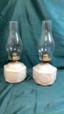 ANTIQUE FARMS OIL LAMP PAIR