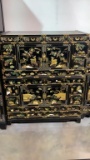 ASIAN BLACK LACQUER STACKED CREDENZA