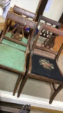 4 FRENCH HARP BACK CHAIRS