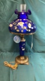 FENTON COBLT BLUE HANDCRAFTED LAMP