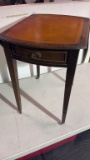 VINTAGE LEATHER TOPPED - DROP SIDE END TABLE