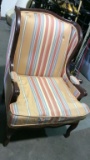 STRIPED WINGBACK CHAIR