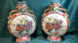 MATCHING PAIR OF GOLD GILDED VASES