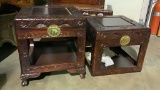 CARVED ROSEWOOD SIDE TABLES