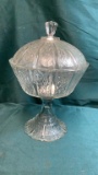 OVERSIZED DEPRESSION GLASS CANDY DISH
