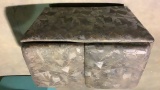 PATCHWORK LEATHER STORAGE OTTOMAN