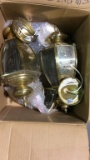 BOX OF BRASS CARRIAGE LIGHTS