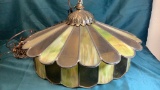 HANGING SLAG GLASS LAMP
