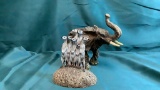 RESIN ELEPHANT AND MEERKATS