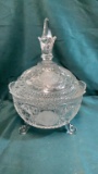 ORNATE CRYSTAL CANDY DISH - HEAVILY DETAILED