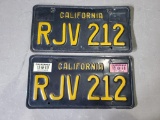 California License Plates 1963 w/68 and 69 tabs