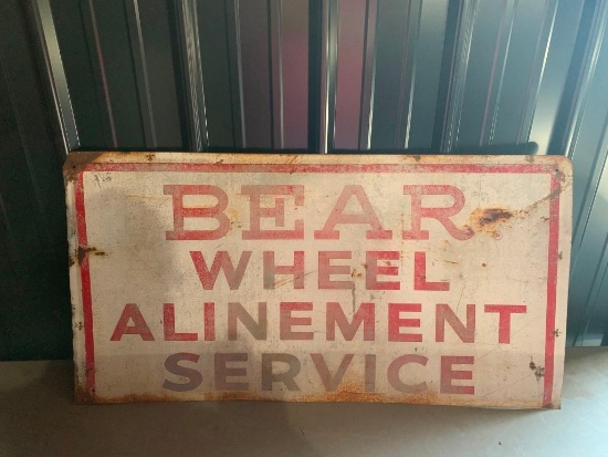 Bear Wheel Alinement Service Sign - SELLING NO RESERVE!