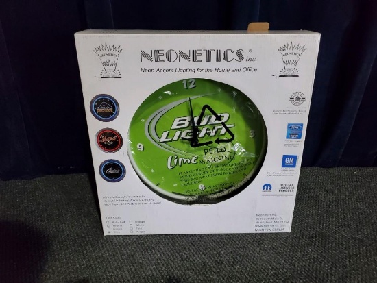 Bud Light Lime Neon Clock - SELLING NO RESERVE!!!