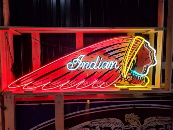 Indian Motorcycle Head Neon Sign