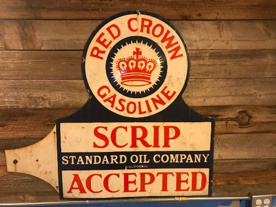 Red Crown Gasoline Sign - SELLING NO RESERVE!!!