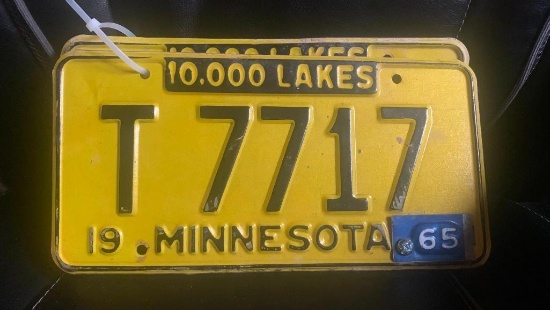 1965 Minnesota License Plates - SELLING NO RESERVE