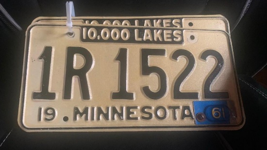 1961 Minnesota License Plates - SELLING NO RESERVE