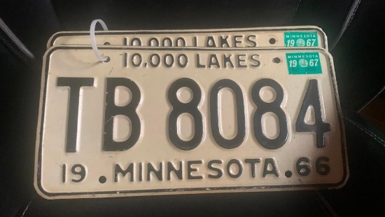 1966 Minnesota License Plates - SELLING NO RESERVE