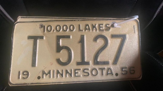 1956 Minnesota License Plates - SELLING NO RESERVE