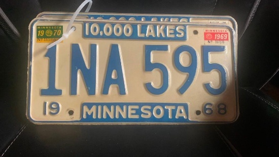 1968 Minnesota License Plates - SELLING NO RESERVE