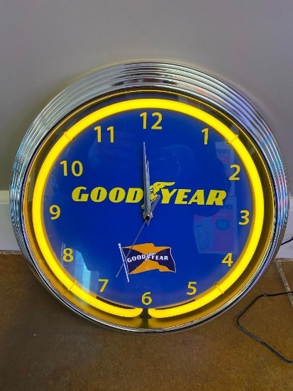 Goodyear Neon Clock - SELLING NO RESERVE