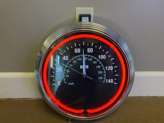 Speedometer Neon Clock - SELLING NO RESERVE