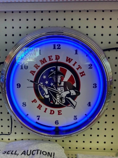 Armed With Pride Neon Clock - SELLING NO RESERVE